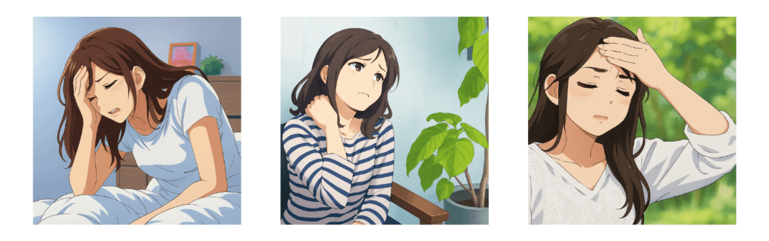 頭痛やめまい、肩こりで悩んでいる女性達